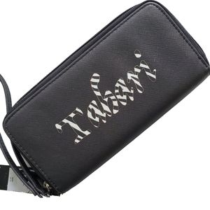Tahari Zebra Print Black Zip Around Double Wallet